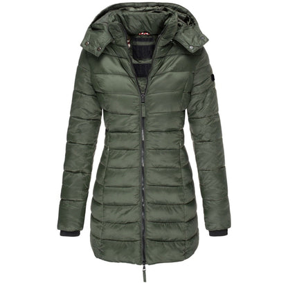 Ladies Parka with Hood and Down Filling - Elena-Green-S-Nora Luxe