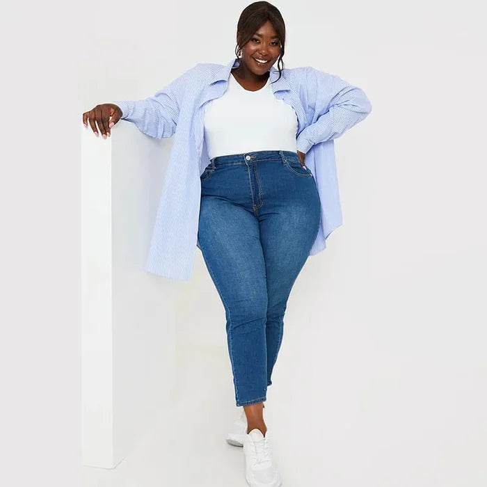 Ladies Shapewear Trousers - Bella-Light Blue-S-Nora Luxe