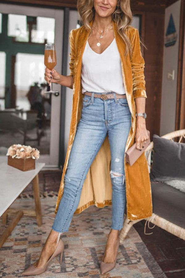 Women's Chic Suede Cardigan Jacket - Pexav