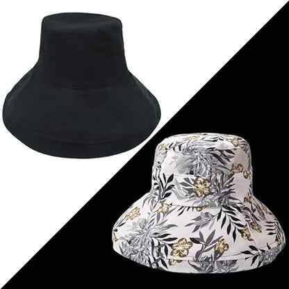 Ladies' sun hat with wide brim - Emilia-Black-The Livary