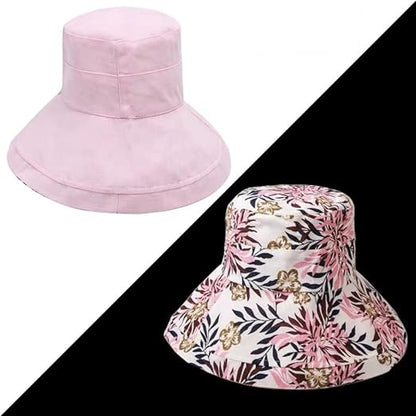 Ladies' sun hat with wide brim - Emilia-Pink-The Livary