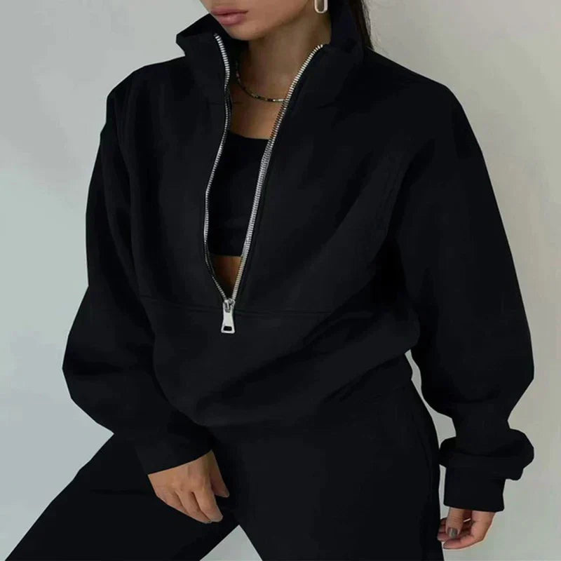 Ladies Tracksuit Set of 2 - Livia-Black-S-Nora Luxe