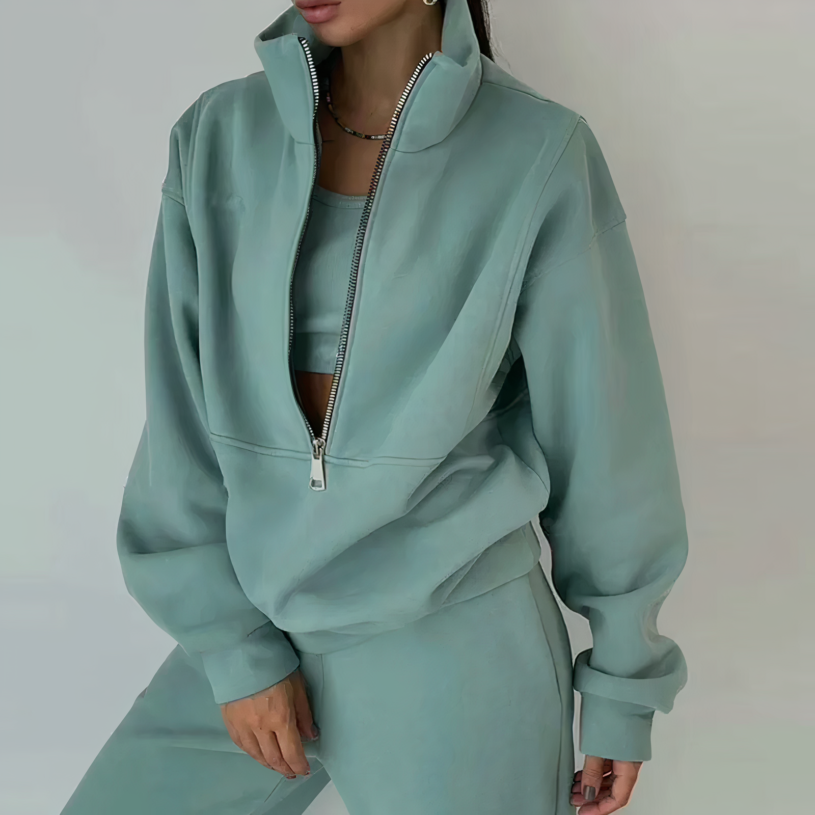 Ladies Tracksuit Set of 2 - Livia-Green-S-Nora Luxe