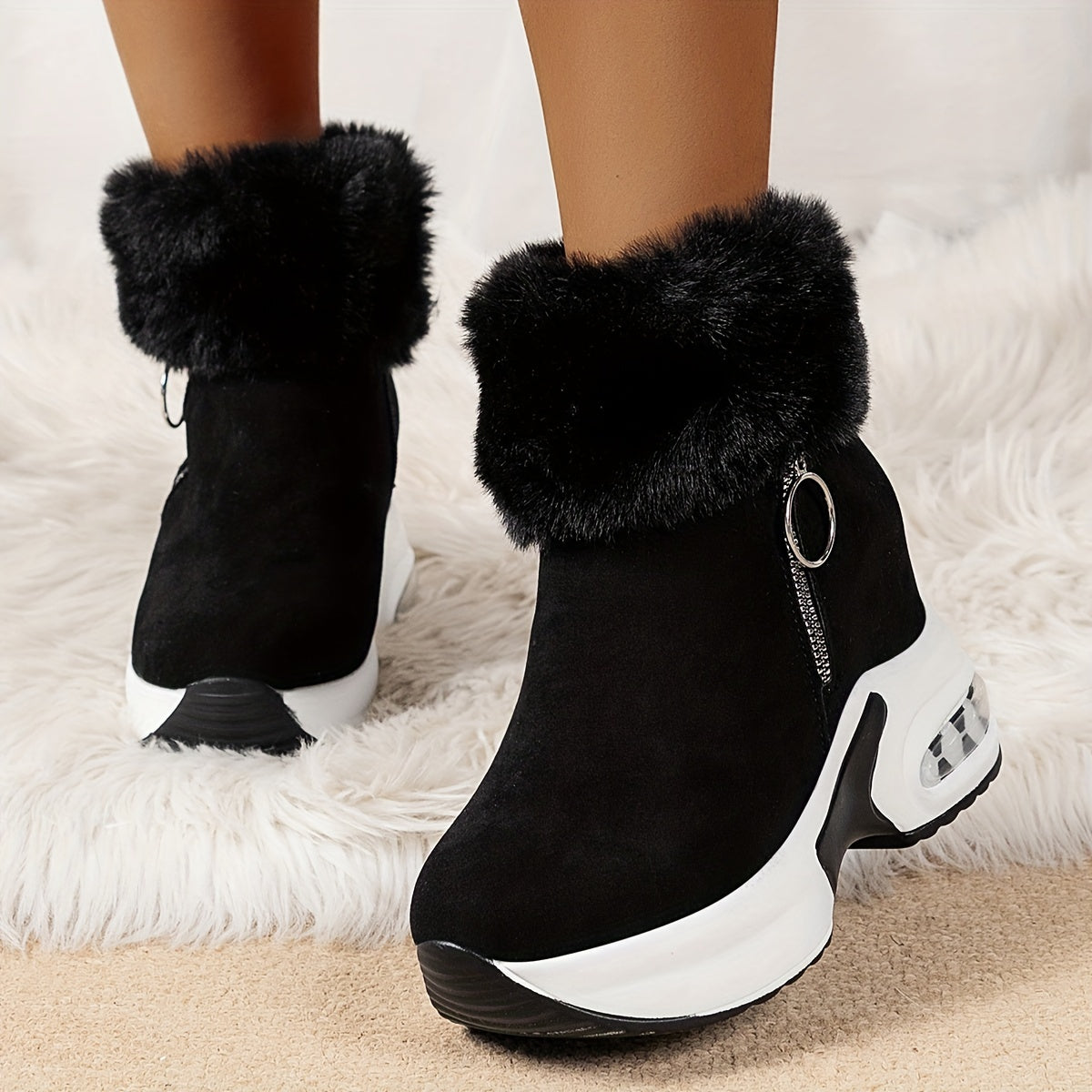 Ladies Winter Comfort Boots - Elise-Black-3.0-Nora Luxe