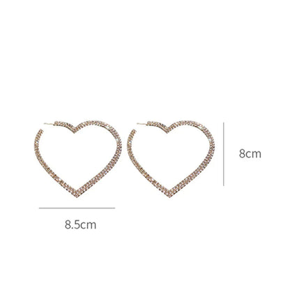Large Crystal Heart Earrings | Sparkle with Style-Gold-Nora Luxe