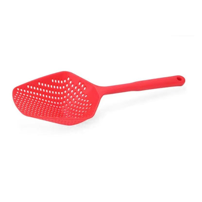 Large PP Kitchen Spoon for Draining and Serving - EasyDrain-Red-Nora Luxe