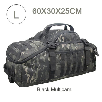 Large Tactical Travel Bag and Backpack - TrailTrek Duffle-Black-M-Nora Luxe