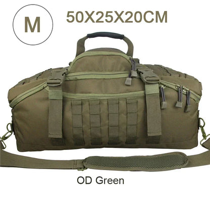 Large Tactical Travel Bag and Backpack - TrailTrek Duffle-Black-M-Nora Luxe