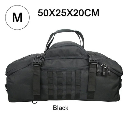 Large Tactical Travel Bag and Backpack - TrailTrek Duffle-Black-M-Nora Luxe