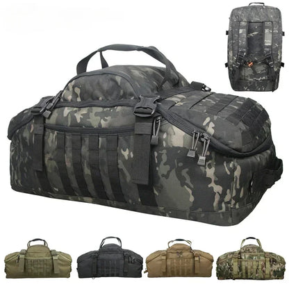 Large Tactical Travel Bag and Backpack - TrailTrek Duffle-Black-M-Nora Luxe