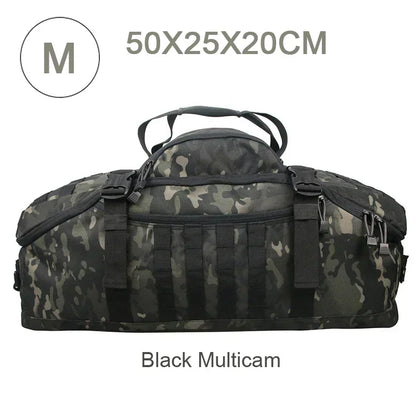 Large Tactical Travel Bag and Backpack - TrailTrek Duffle-Black-M-Nora Luxe