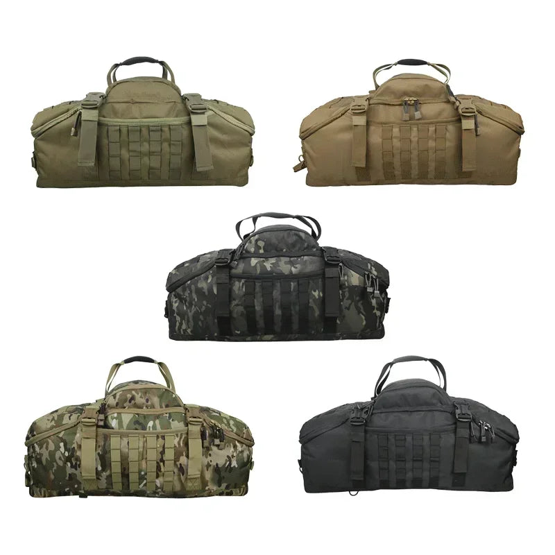 Large Tactical Travel Bag and Backpack - TrailTrek Duffle-Black-M-Nora Luxe