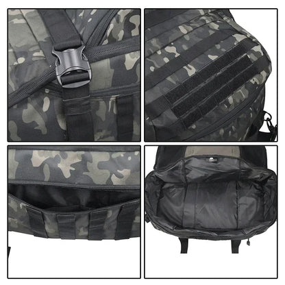 Large Tactical Travel Bag and Backpack - TrailTrek Duffle-Black-M-Nora Luxe