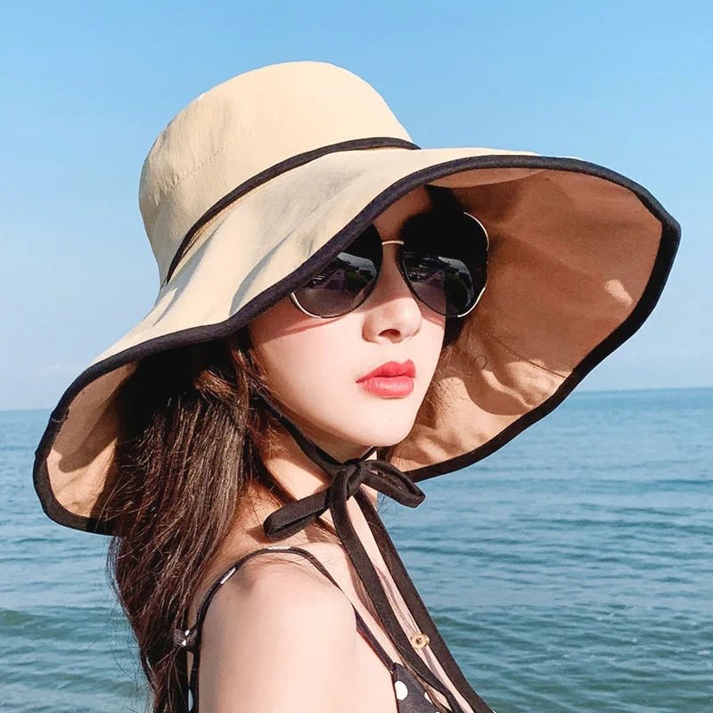 Big Ladies Summer Sun Hat with Wide Brim - Pexav