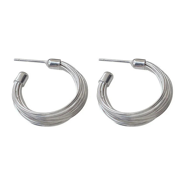 Simple Double Circle Earrings - Pexav