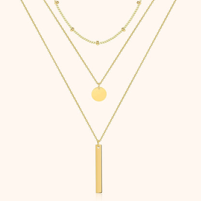 Layered Triple Necklace - Elise-Gold-Nora Luxe