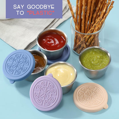 Leak-proof Stainless Steel Sauce Cups (6 Pieces) - FlavorPods-45ml-Nora Luxe