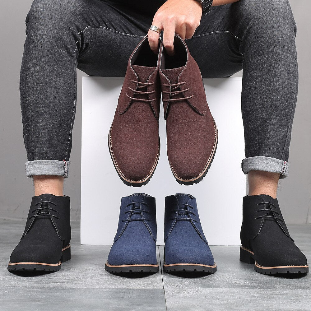Rugged Brown Mens Ankle Boots Hudson - Pexav