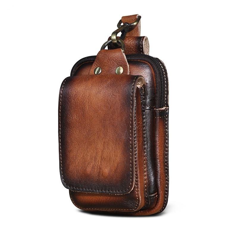 LeatherGuard Pro Men's Hip Bag-Brown-Nora Luxe