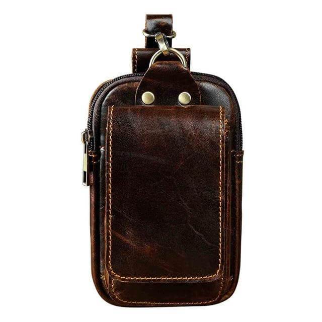 LeatherGuard Pro Men's Hip Bag-Dark Brown-Nora Luxe