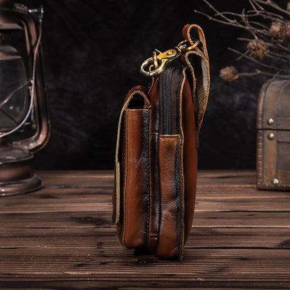 LeatherGuard Pro Men's Hip Bag-Dark Brown-Nora Luxe