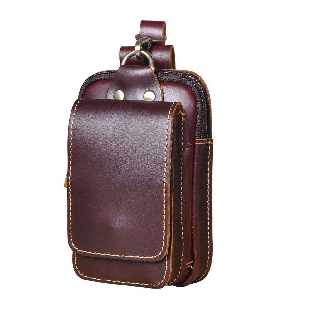 LeatherGuard Pro Men's Hip Bag-Dark Brown-Nora Luxe