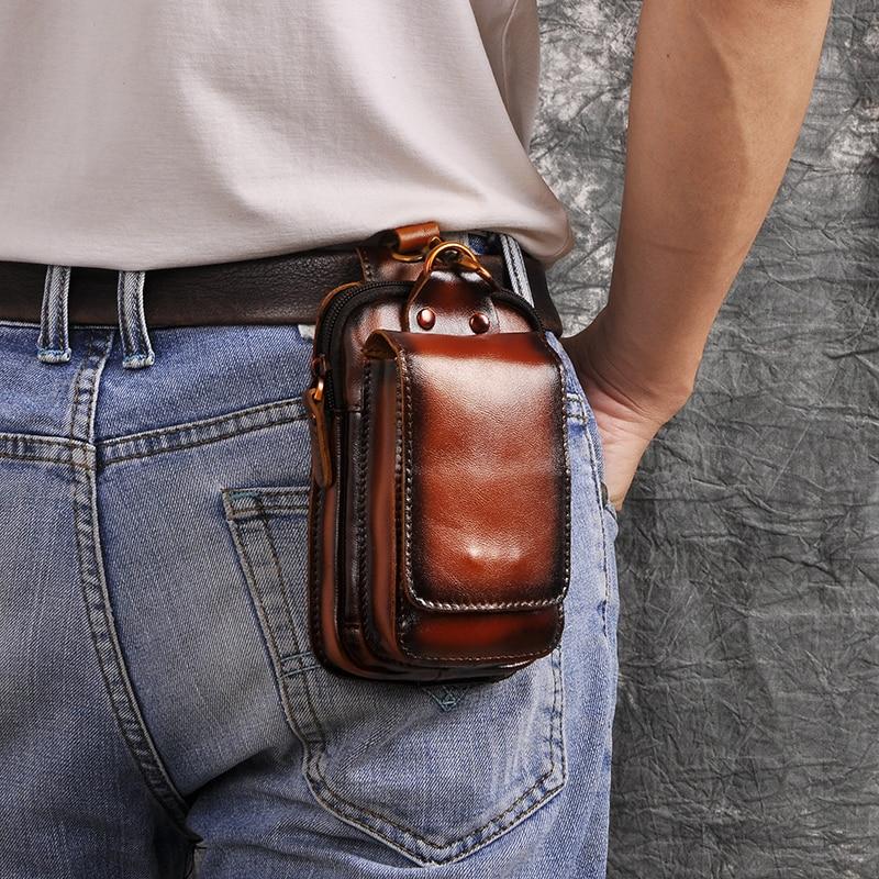LeatherGuard Pro Men's Hip Bag-Dark Brown-Nora Luxe
