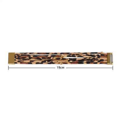 Leopard Leather Bracelet | Multi-Layer Fashion Jewellery-Nora Luxe