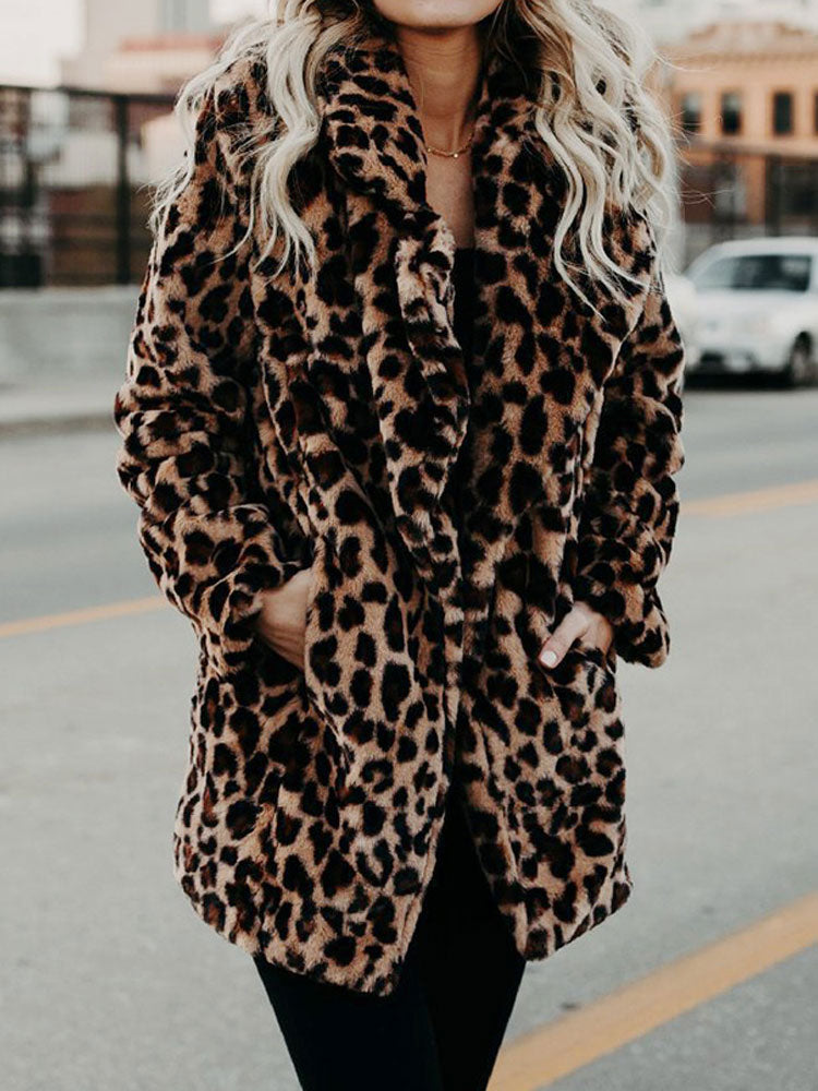 Warm Animal Print Ladies Winter Jacket - Pexav