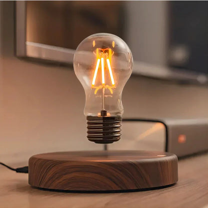 Levitating Light Bulb with Walnut Wood Base - LevitaLux-Circle-Nora Luxe