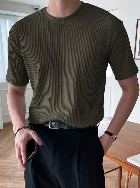 Pastel Green Casual Tee for Men - Pexav