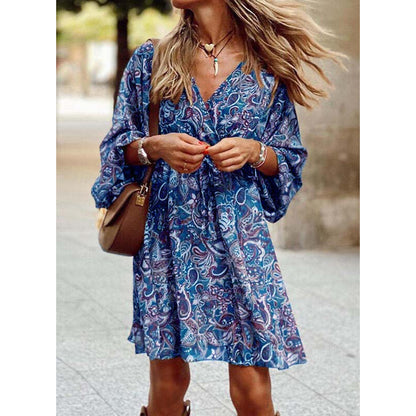 Light summer midi dress with a fitted silhouette - Elina-Blue-S-The Livary