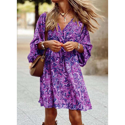 Light summer midi dress with a fitted silhouette - Elina-Purple-S-The Livary