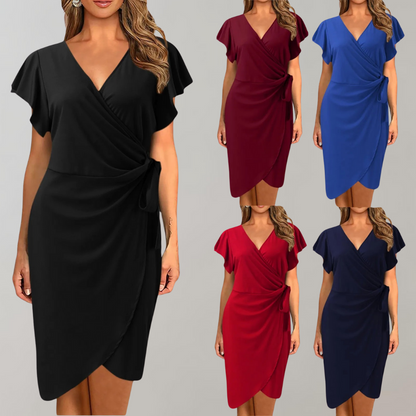 Lightweight Summer Dress with Short Sleeves - Sofia-Black-S-Nora Luxe
