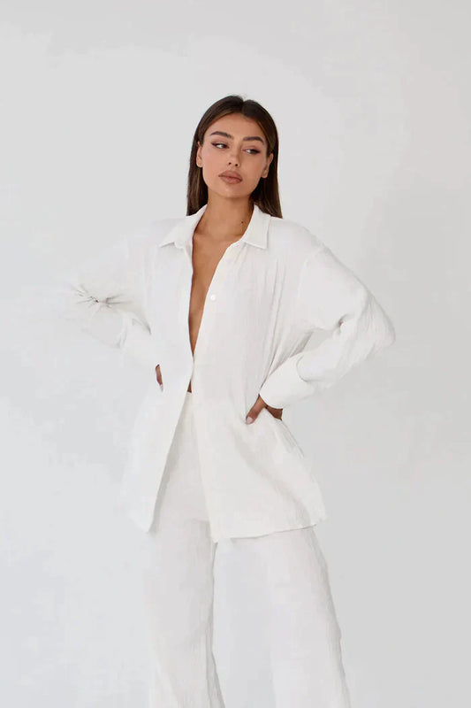 Breathable Linen Women's Summer Outfit Set - Pexav