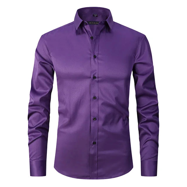 Slim Fit Men's Dress Shirt - Comfortable Office Wear