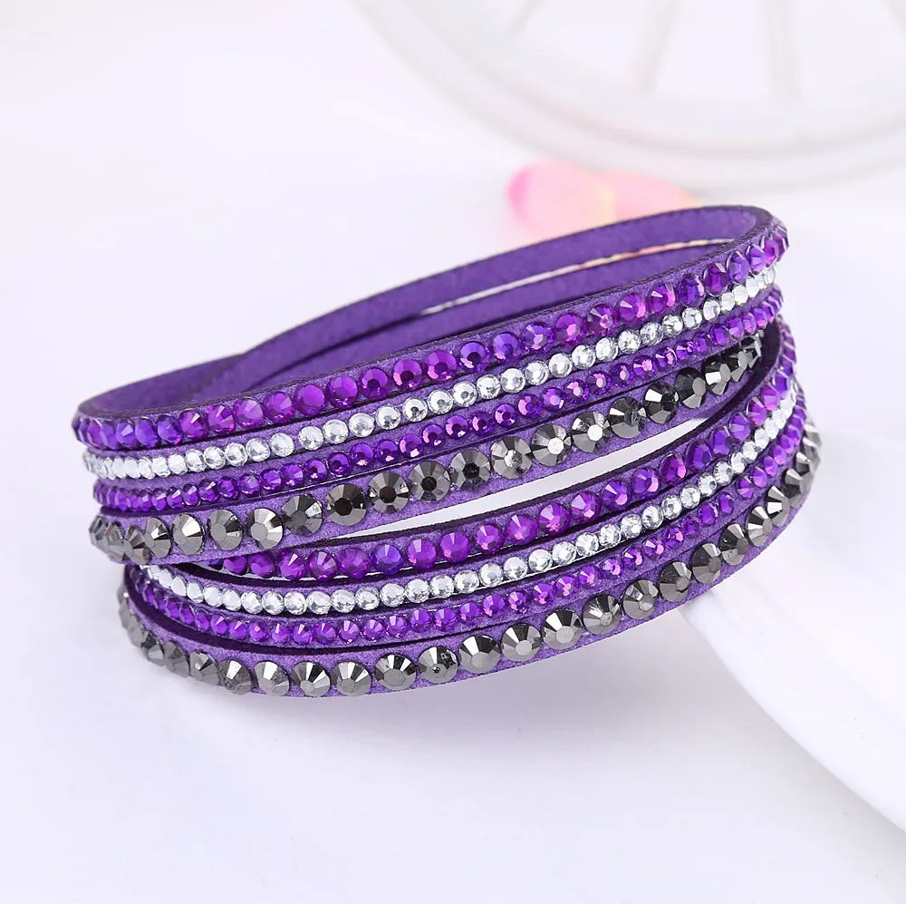 Sparkling Crystal Layered Wrap Bracelet