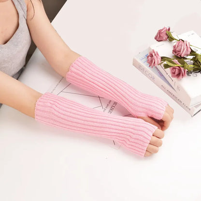 Warm Cozy Fingerless Knit Gloves - Pexav