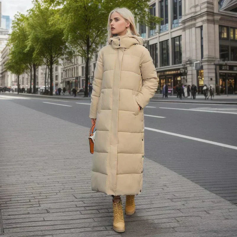 Long Ladies Winter Coat - Isabella-Black-S-Nora Luxe