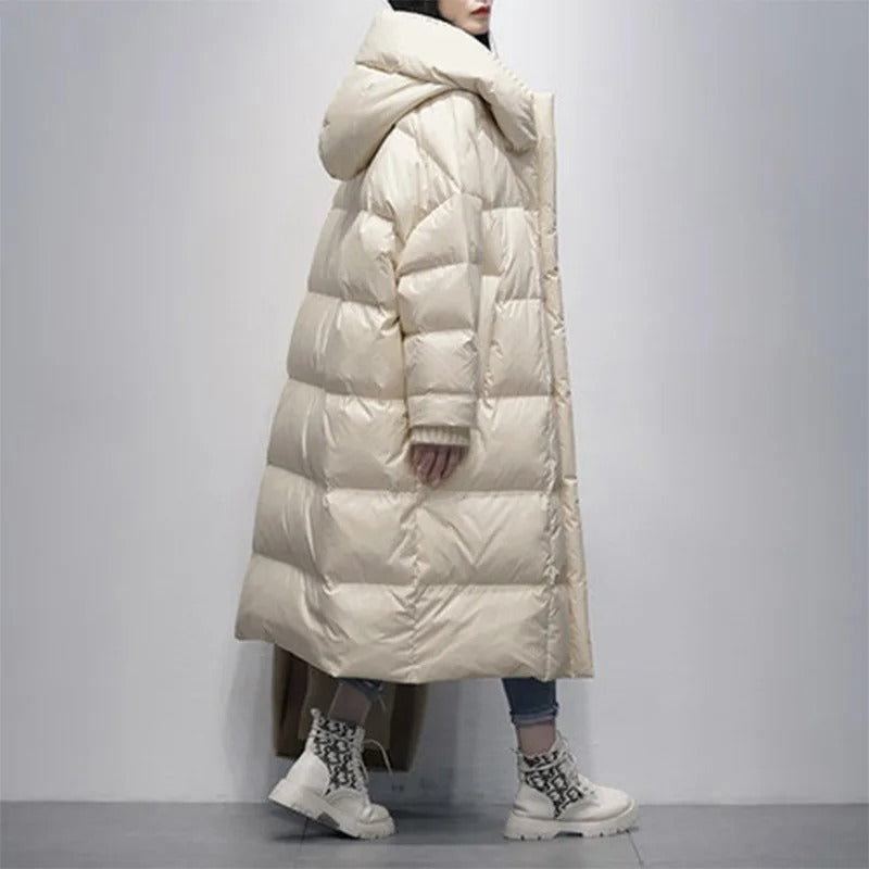 Long Ladies Winter Jacket - Amara-Black-S-Nora Luxe