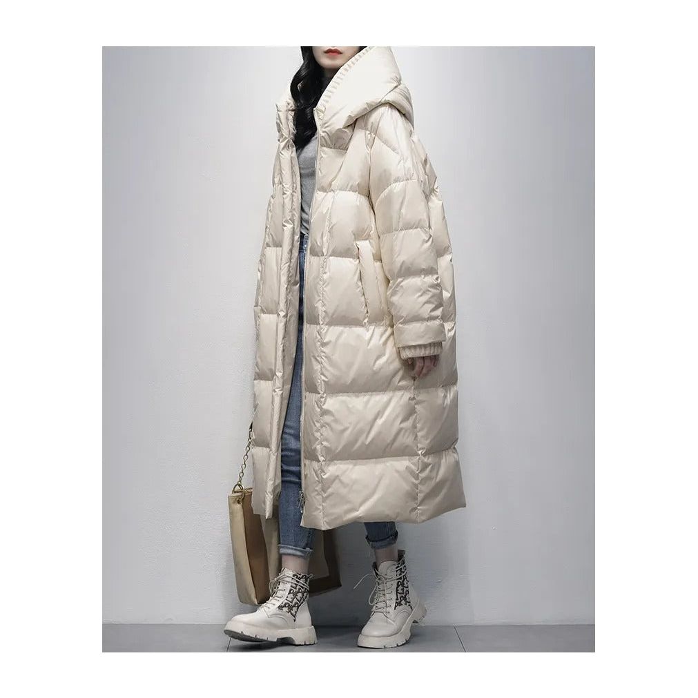 Long Ladies Winter Jacket - Amara-White-S-Nora Luxe