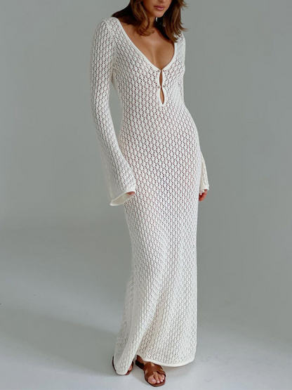 Sunny V-Neck Summer Maxi Dress - Pexav