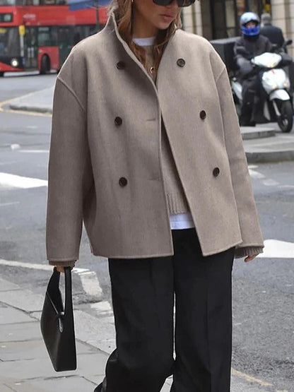 Relaxed Fit Women's Button Front Jacket