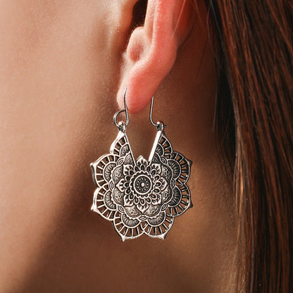 Bohemian Floral Drop Earrings - Pexav
