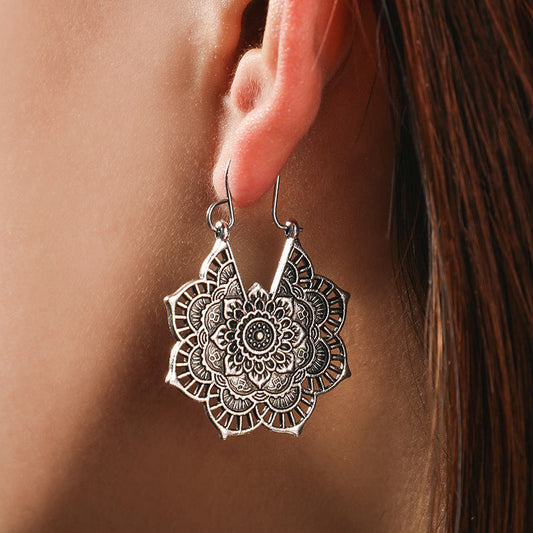 Bohemian Floral Drop Earrings - Pexav