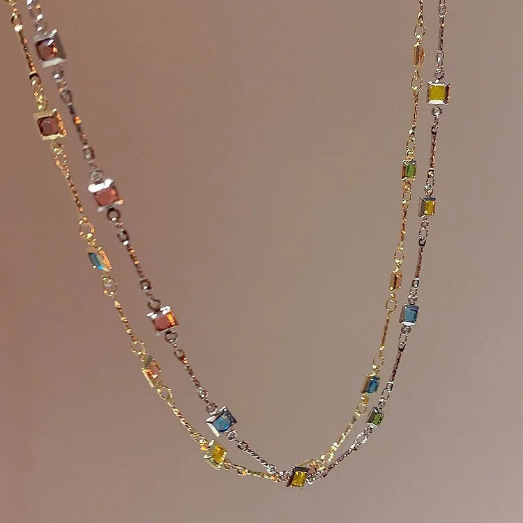 Beautiful Pendant Necklace with Colorful Gemstones - Pexav