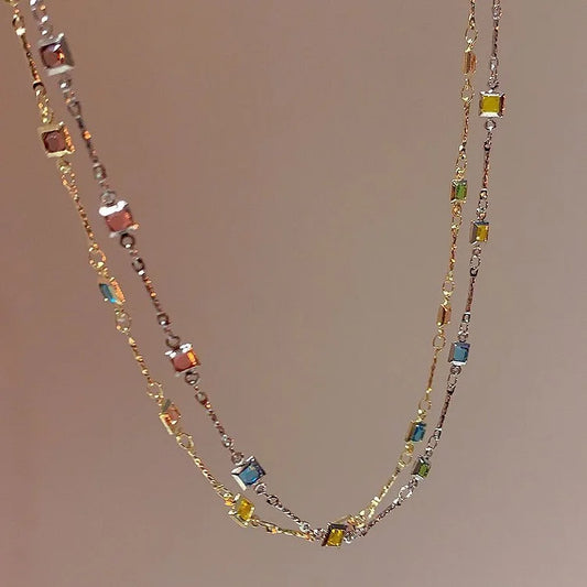 Beautiful Pendant Necklace with Colorful Gemstones - Pexav