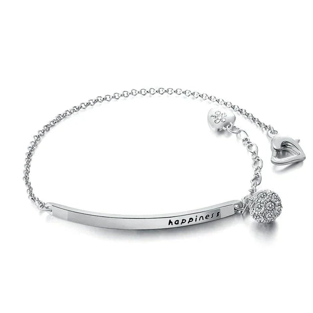 Sparkling Sterling Silver Good Luck Bracelet - Pexav