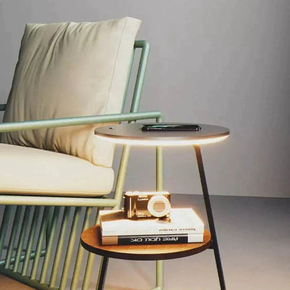 Compact 2-Tier Side Table Lamp
