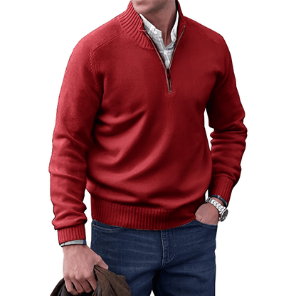 Luxurious and Comfortable Men's Sweater - Logan-Red-M-Nora Luxe